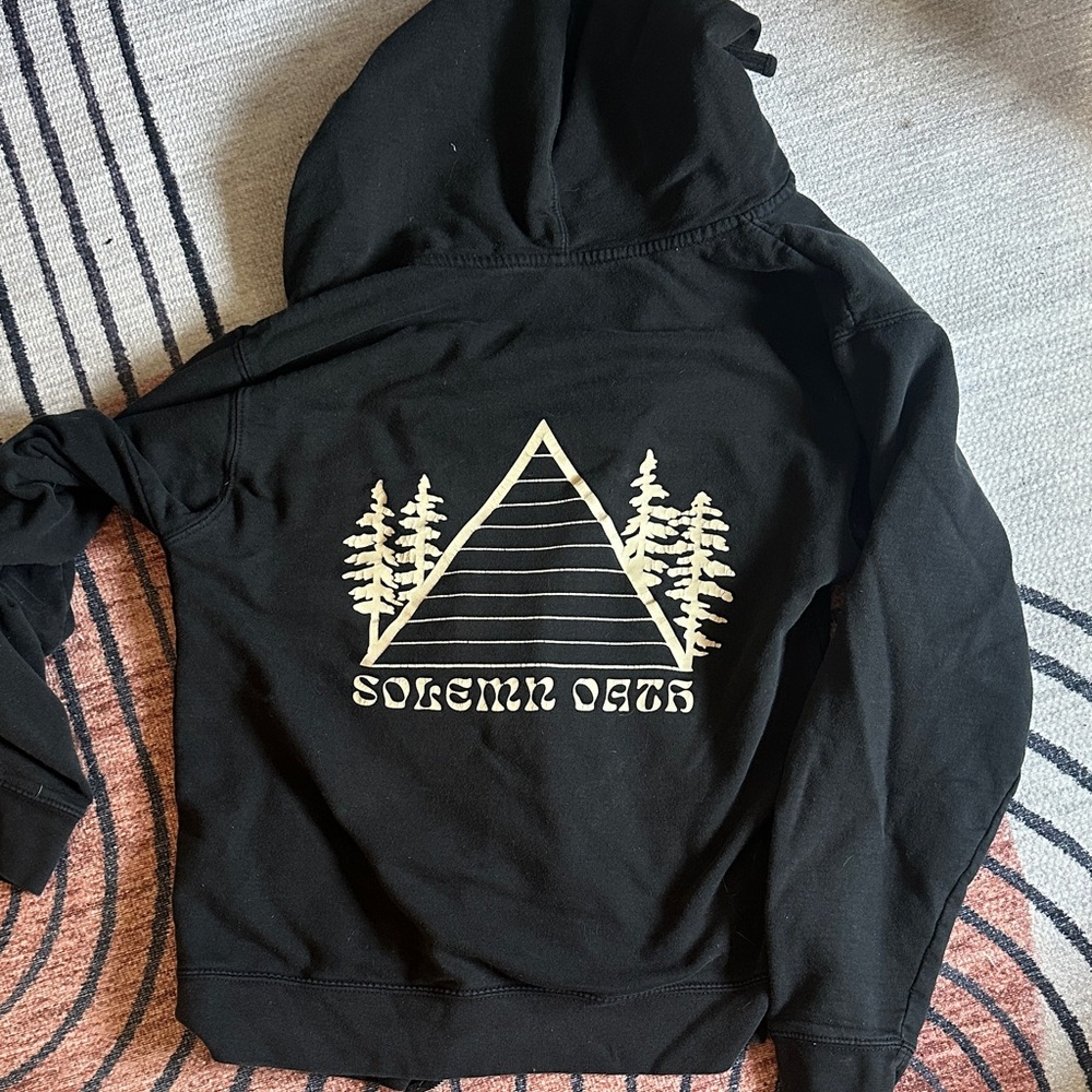 Solemn Oath Brewery Chicago Brewery Black Zip-Up Hoodie with White 'SOB' Logo